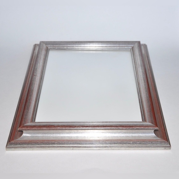 Arquati Brev Vintage Silver / Burgundy Wood Picture Frame 13.5 in x 11.5 in - Picture 2 of 4